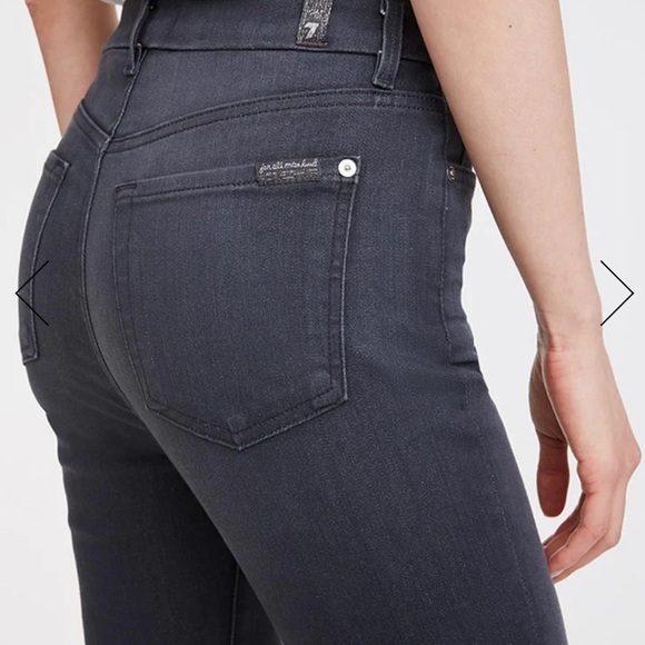 7 for All Mankind Denim Jeans Skinny High Waist Ankle Grey Womens Size 32 - Picture 5 of 12